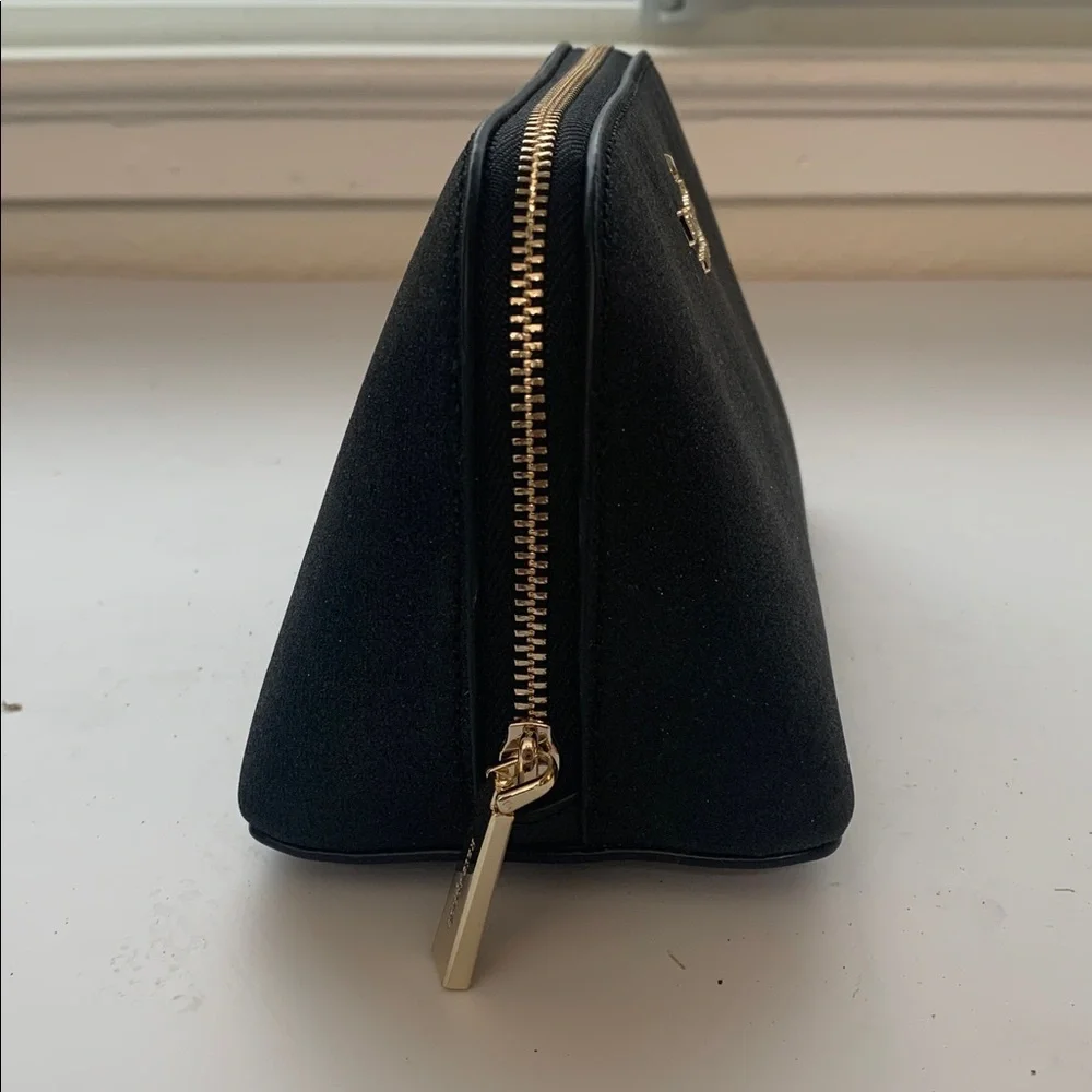 NWT Kate Spade Black Shimmy Glitter Fabric Small Cosmetic Bag